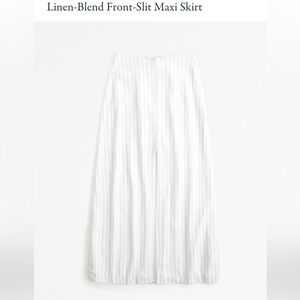 Linen blend front slit maxi Abercrombie striped xs